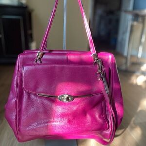 Coach Y2k Madison Large Satchel- Cranberry with Heritage tag